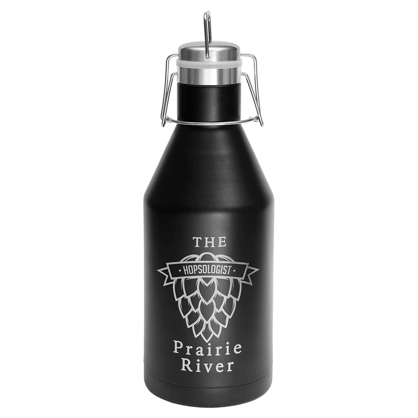 Polar Camel 64 oz Black Vacuum Insulated Growler with Swing-Top Lid