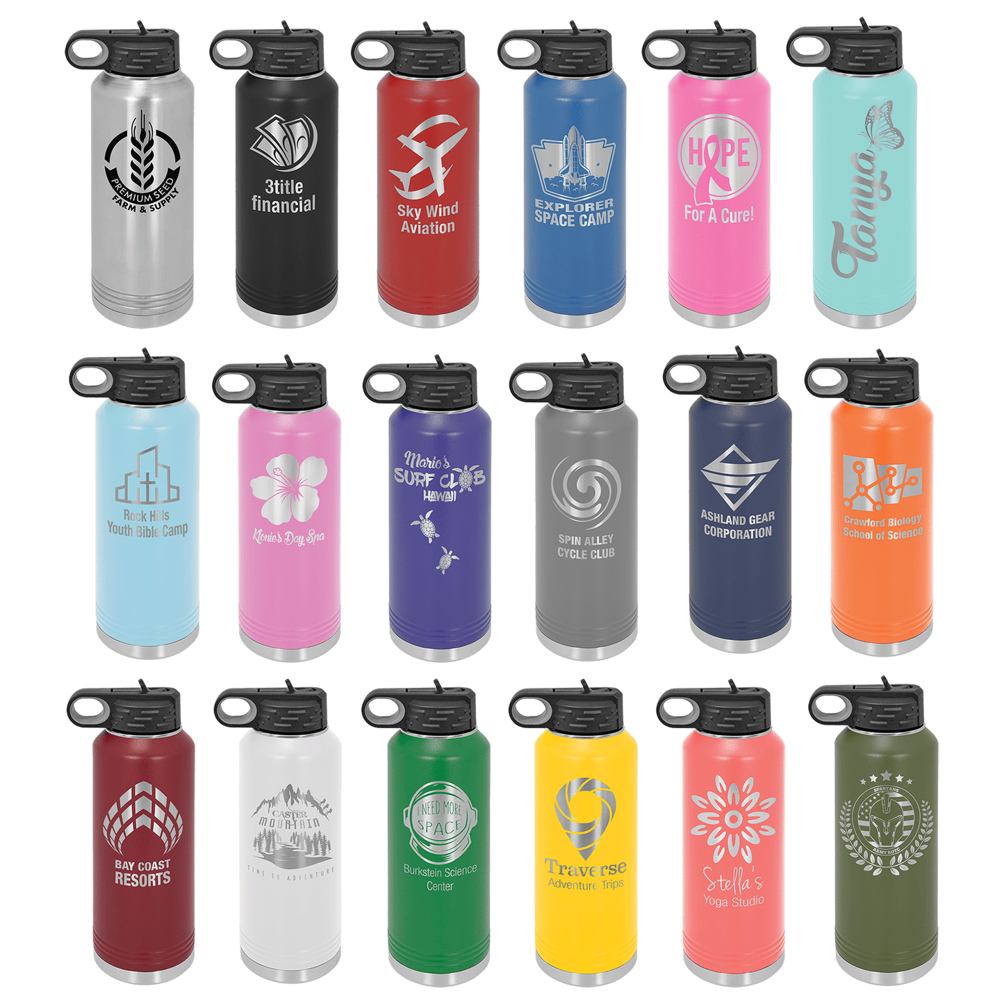 Polar Camel 40 oz Water Bottle with straw lid
