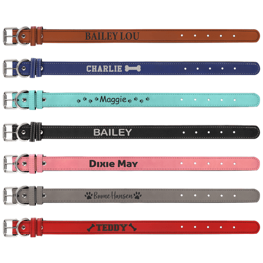 Laserable Leatherette Dog Collar - CLE